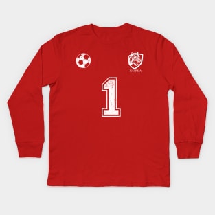 Korean soccer red tshirt for world cup Kids Long Sleeve T-Shirt